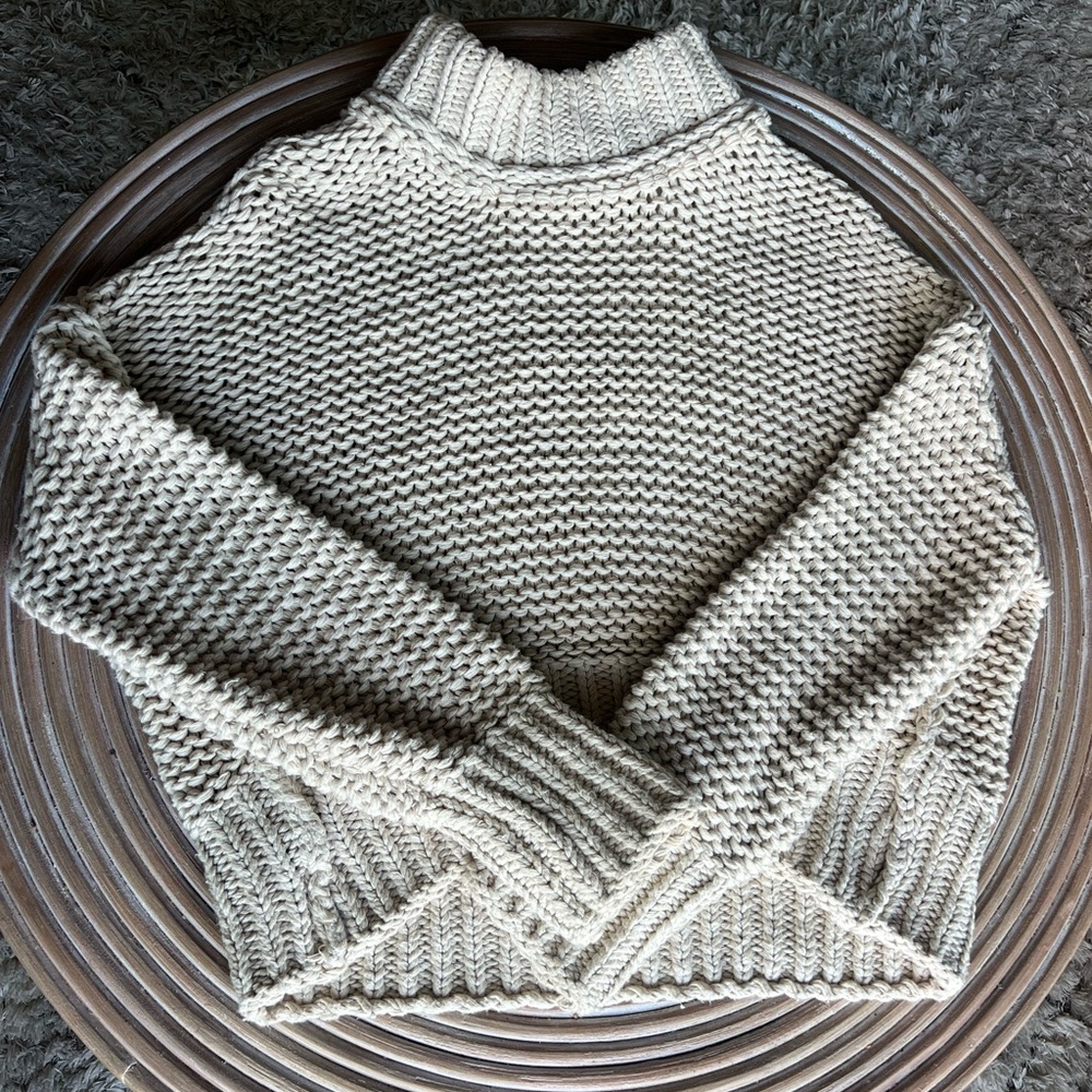 Free People My Only Sunshine Cozy Cream Knit Sweater